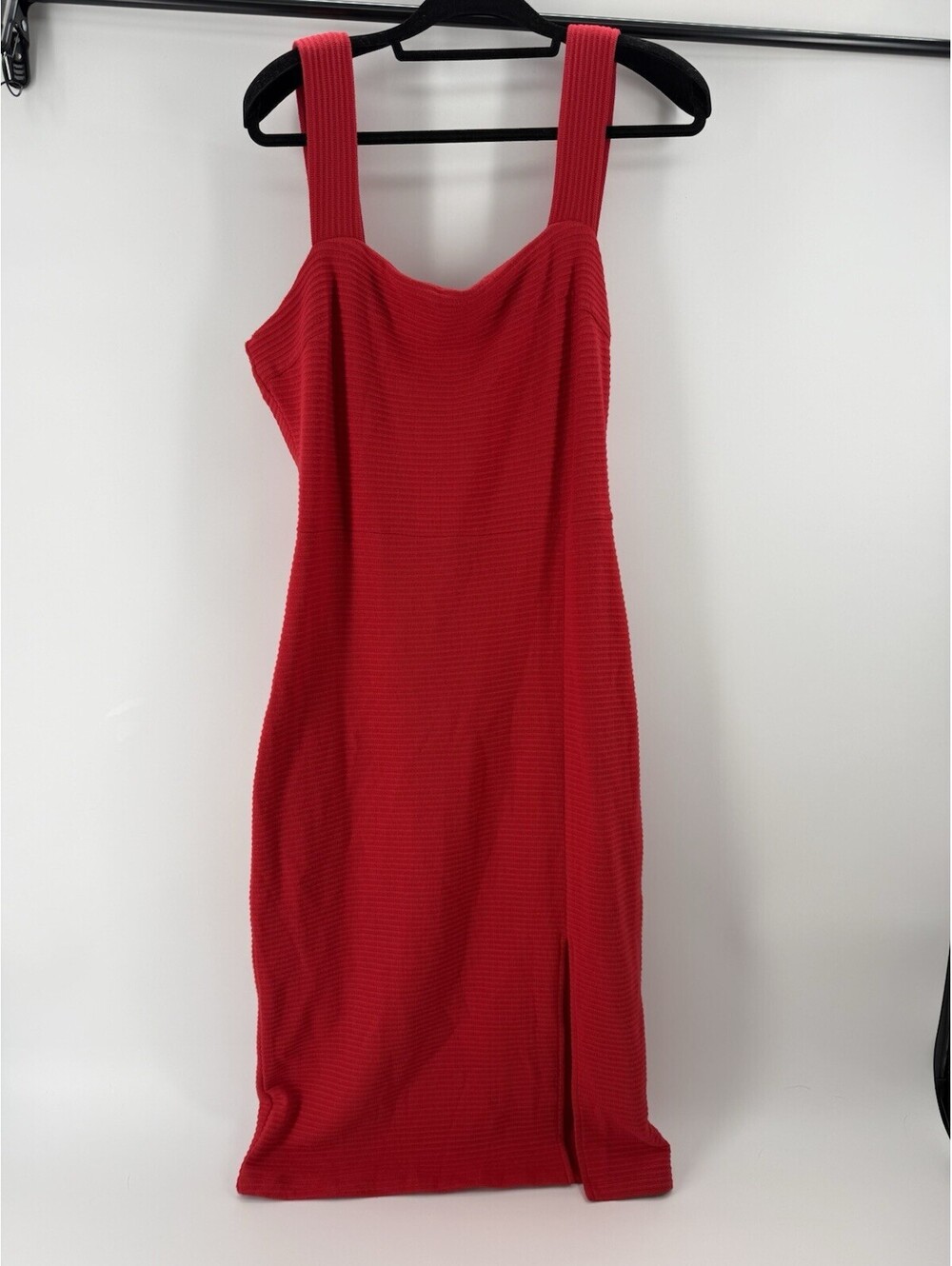 Betsey Johnson Bodycon Tank Red Lychee  Party Knit Dress XL NWT